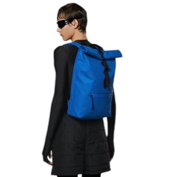 Rains Rolltop Rucksack W3 Unisex Backpack Side Access Laptop Pocket NEW - Picture 1 of 11